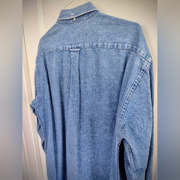 Vintage 90's Norsport Denim Shirt For Men Size Large Tall, Excellent Condition! - Picture 8 of 12